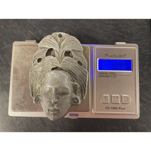 Art Nouveau Maiden Mask Cast Metal Furniture Mount Figural Architectural Salvage - Picture 11 of 11